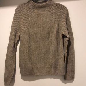 NWT MUJI mock neck Wool Sweater Mocha/Oat Size S